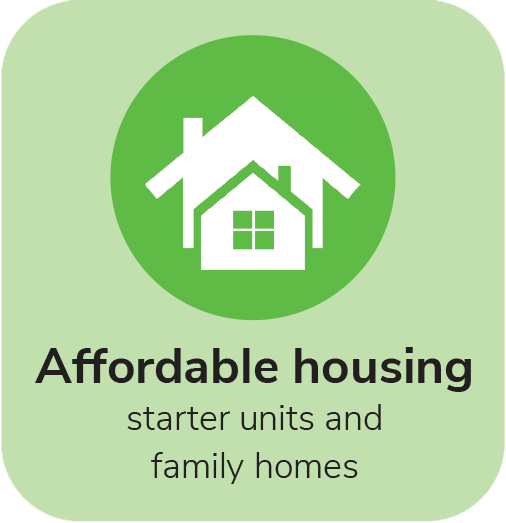 Affordable housing: starter units and family homes
