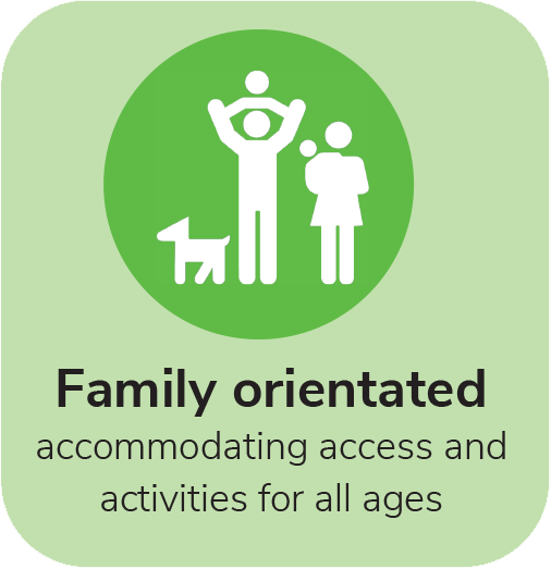 Family oriented, accommodating access and activities for all ages