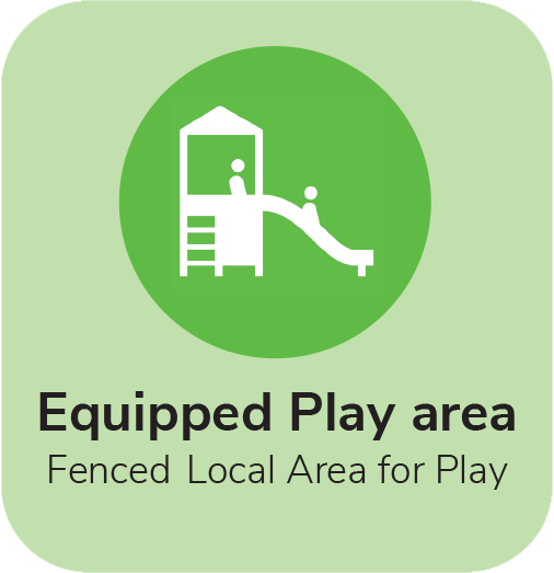Equipped play area; fenced local area for play